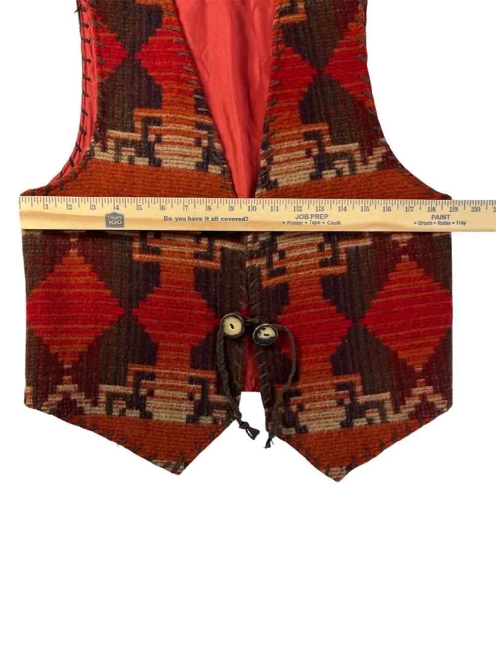 Vintage Double D Ranch Vest M Southwestern Wool Rare Aztec Western Boho USA Made
